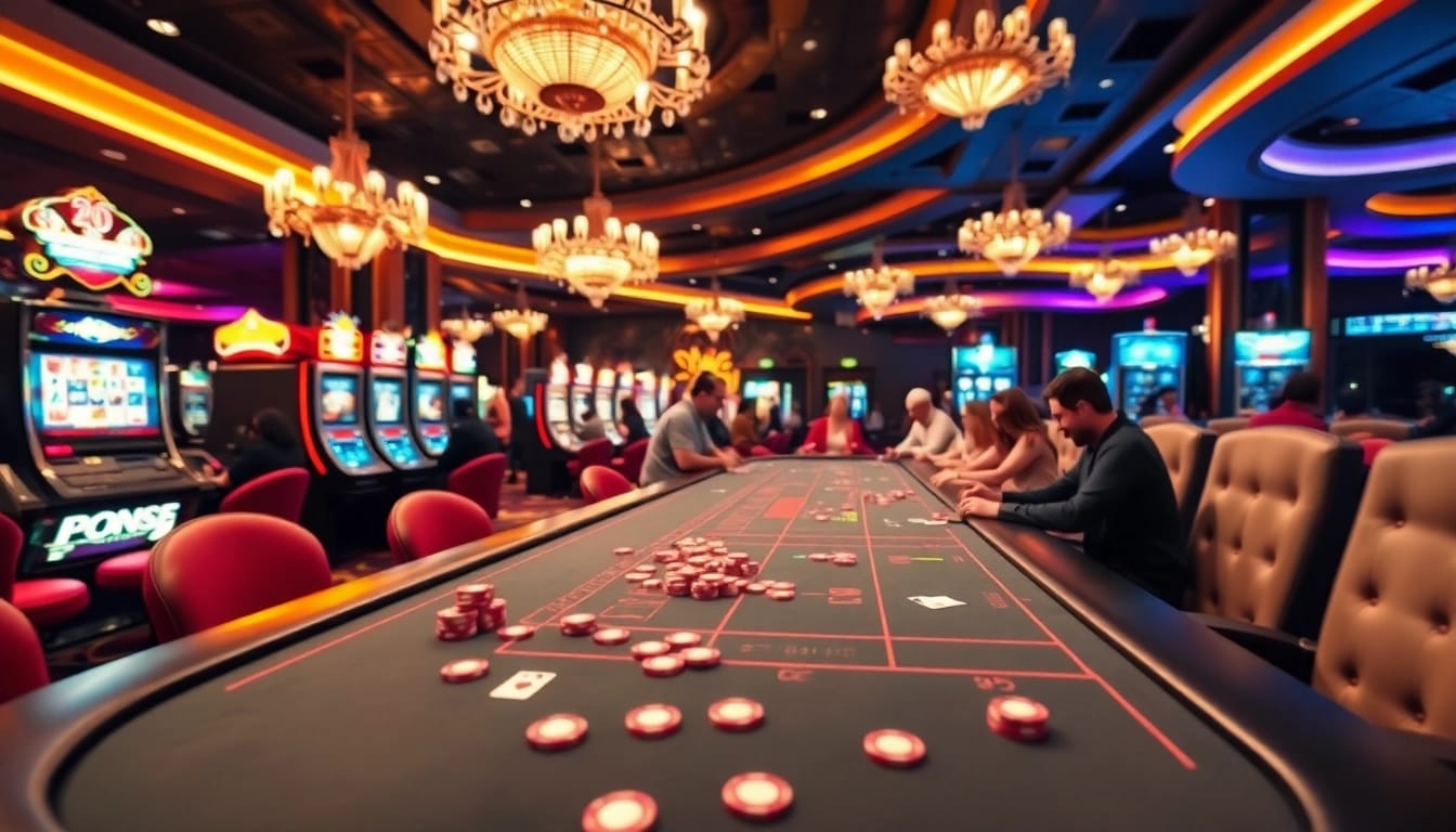 Jouer au casino en ligne argent réel sur une table de jeu luxueuse avec des joueurs engagés.