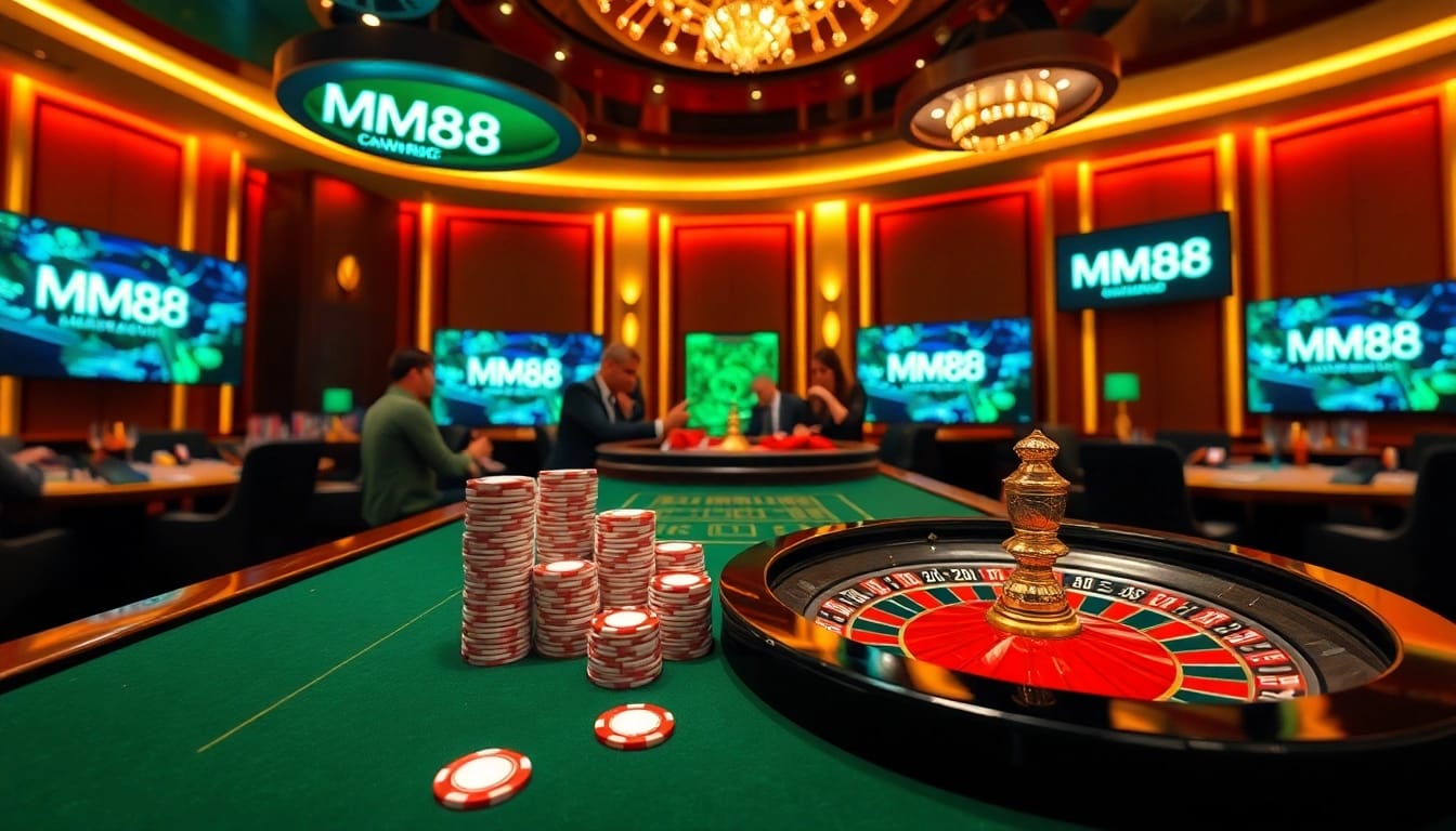 Experience the thrill of online gaming at https://mm88.today/ with a stunning casino atmosphere featuring poker and roulette.