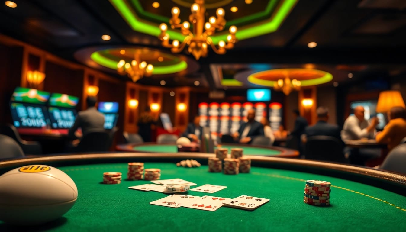 Pariez sur le rugby paris sportif avec passion au casino, table de poker animée.