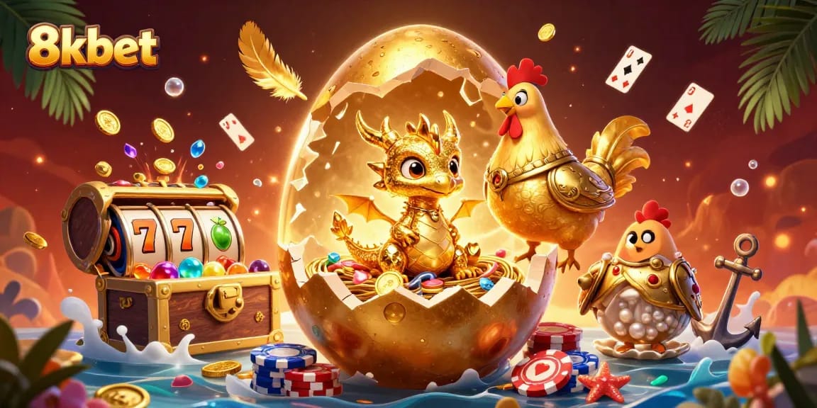 Experience thrilling gameplay at 8kbet with golden rewards and vibrant casino elements.