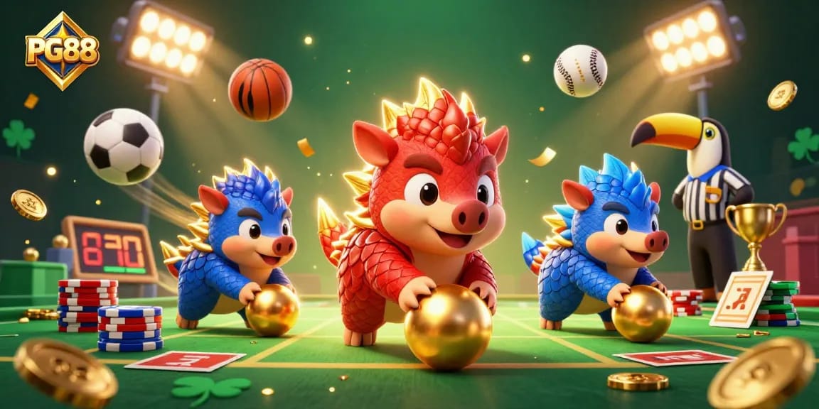 Engage in exciting gameplay at PG88 with dynamic rival pangolins in a casino adventure.