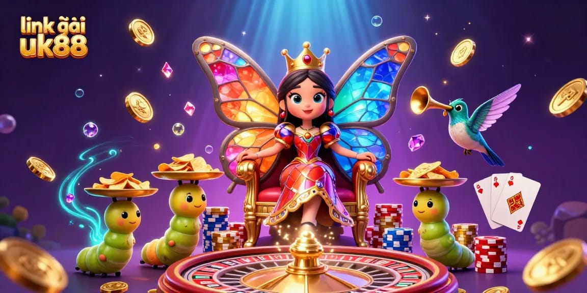 Engage with link vào uk88 for exhilarating casino experiences surrounded by 3D characters and vibrant game elements.