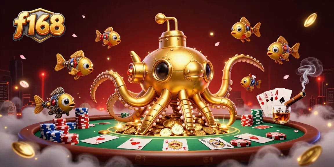 Experience thrilling gameplay with f168 in this vibrant casino illustration.