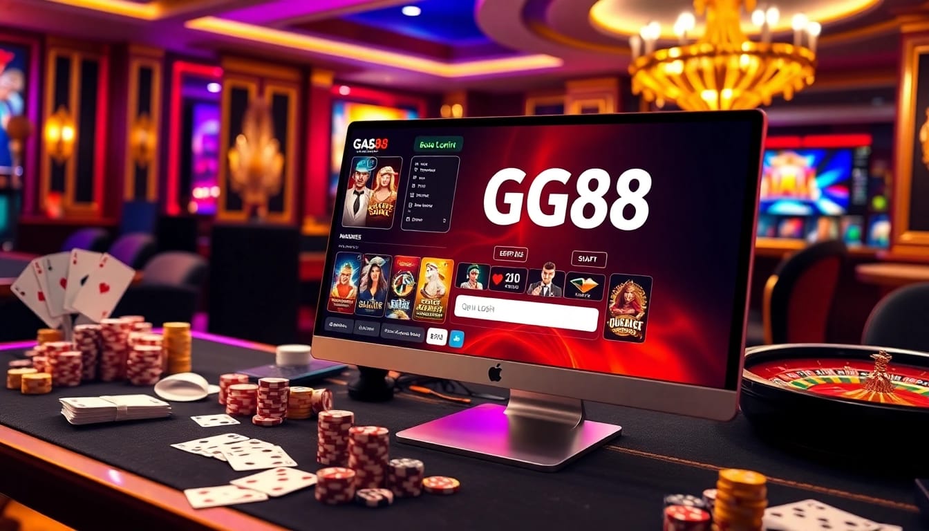 Experience the thrill of online gambling with gg88 login on a sleek casino interface showcasing exciting games.