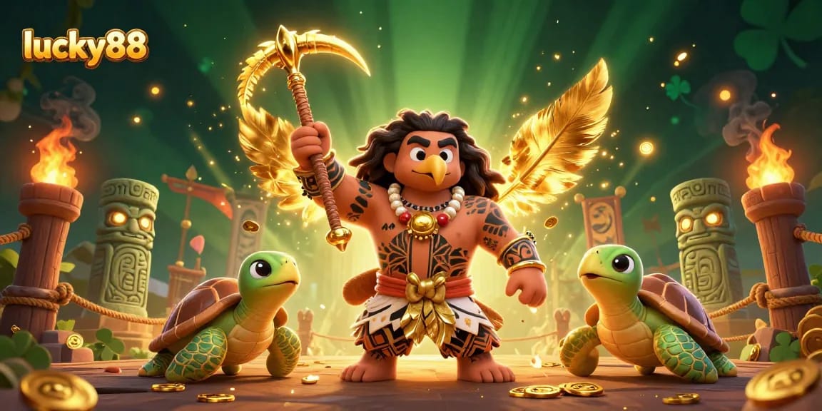 Experience lucky88’s dynamic gaming environment with vibrant characters and casino elements.