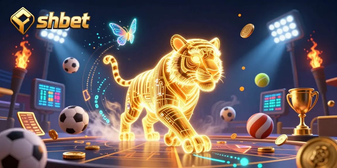 Engage with shbet's thrilling features in an electrifying 3D casino adventure illustration.