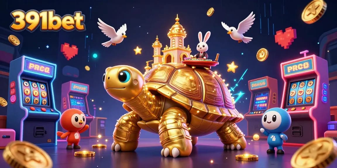 Engage with thrilling experiences at 391bet, where a rabbit dealer interacts in a vibrant casino scene.
