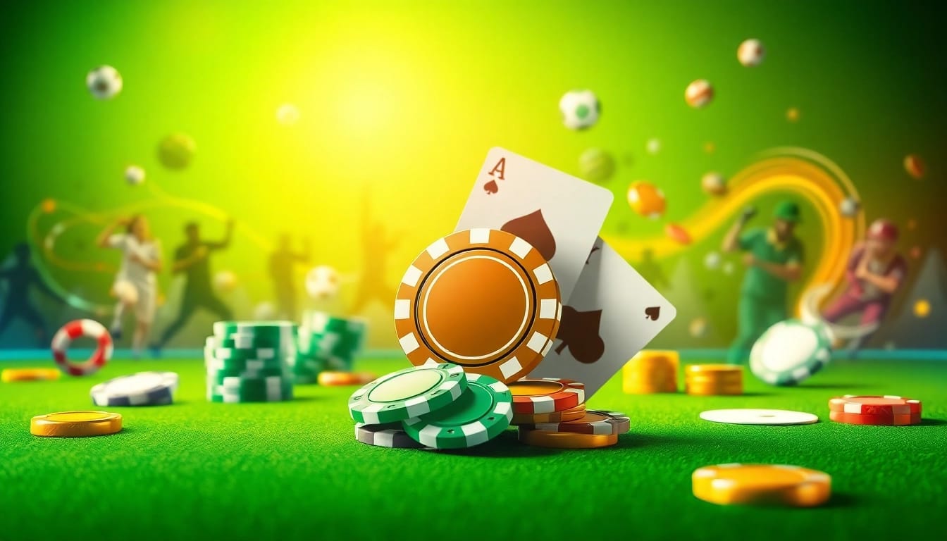 Experience thrilling online gaming with GGWIN, featuring casino elements and vibrant colors.