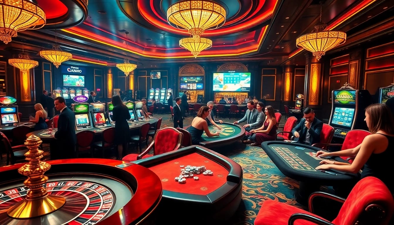Experience the thrill of winning at rr88 com with luxurious casino tables and vibrant slot machines.