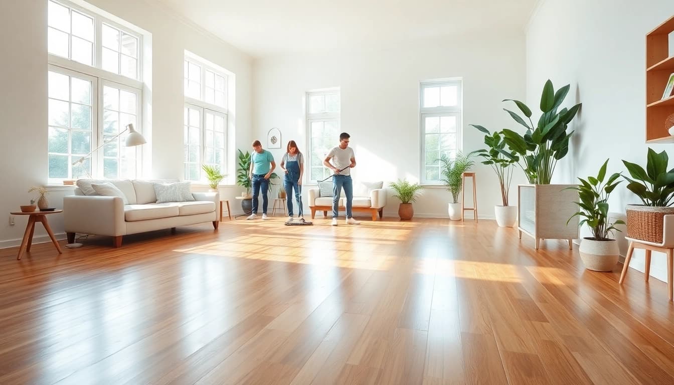 Experience exceptional deep cleaning services USA with professional cleaners in a bright, inviting living space.