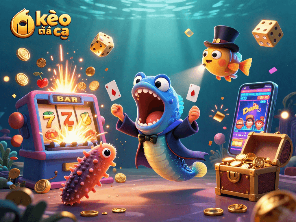 Engage in kèo nhà cái with a magical underwater scene featuring vibrant casino elements.