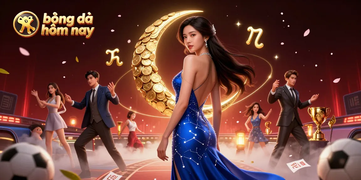 Engaging scene showcasing kèo bóng đá hôm nay with Asian woman amidst vibrant sports betting elements, dynamic atmosphere.