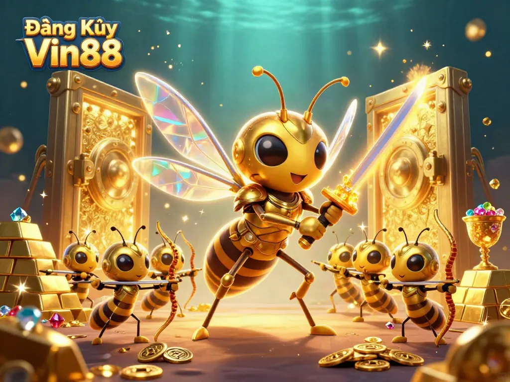 Engage in thrilling jackpots and gameplay with Đăng Ký Vin88 in this vibrant casino-themed illustration.