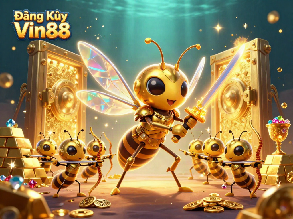 Engage in thrilling jackpots and gameplay with Đăng Ký Vin88 in this vibrant casino-themed illustration.