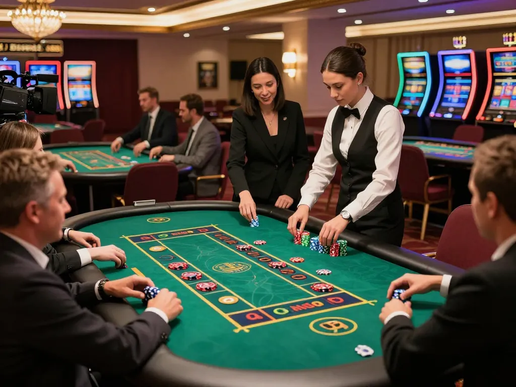 Players enjoying live casino games at king33 with professional dealers and vibrant atmosphere.