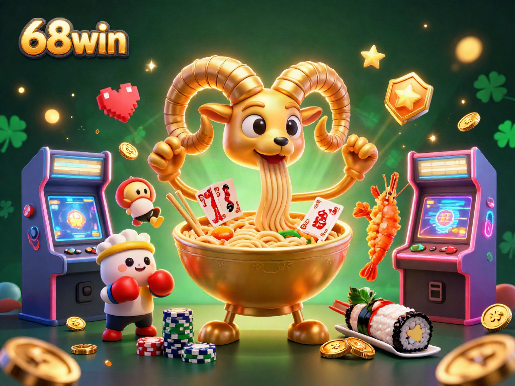 Engage with the vibrant 68win casino experience featuring animated characters and games.