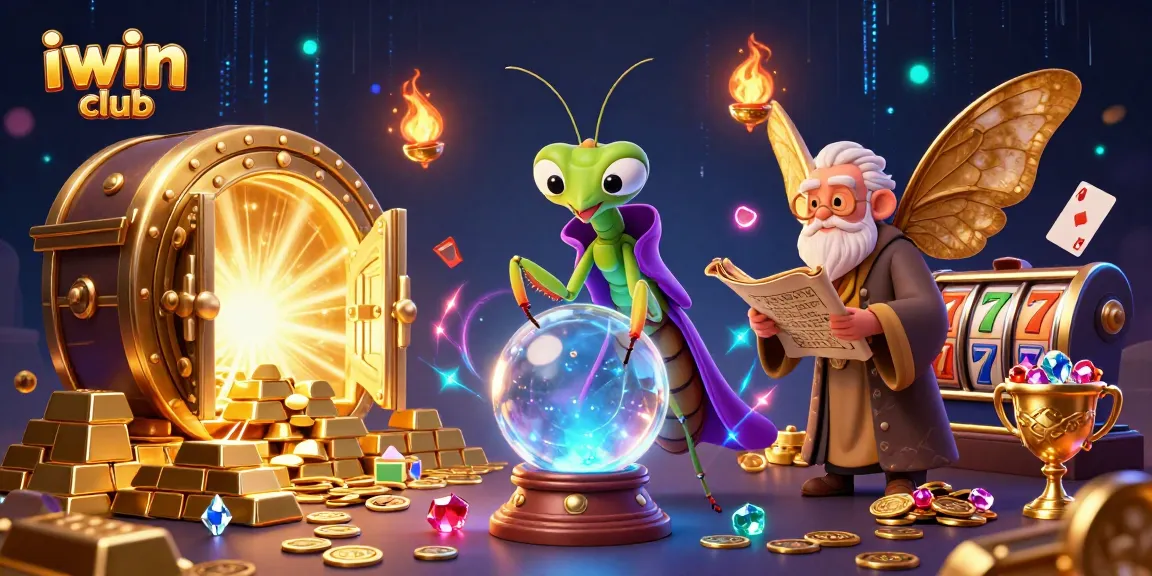 Engage in thrilling gaming adventures at iwin club with a mystical scene of fortune tellers and treasures.