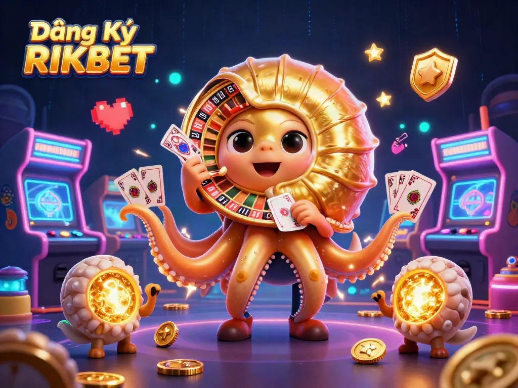 Engage with Đăng Ký RIKBET in a vibrant 3D casino adventure full of characters and gaming excitement.