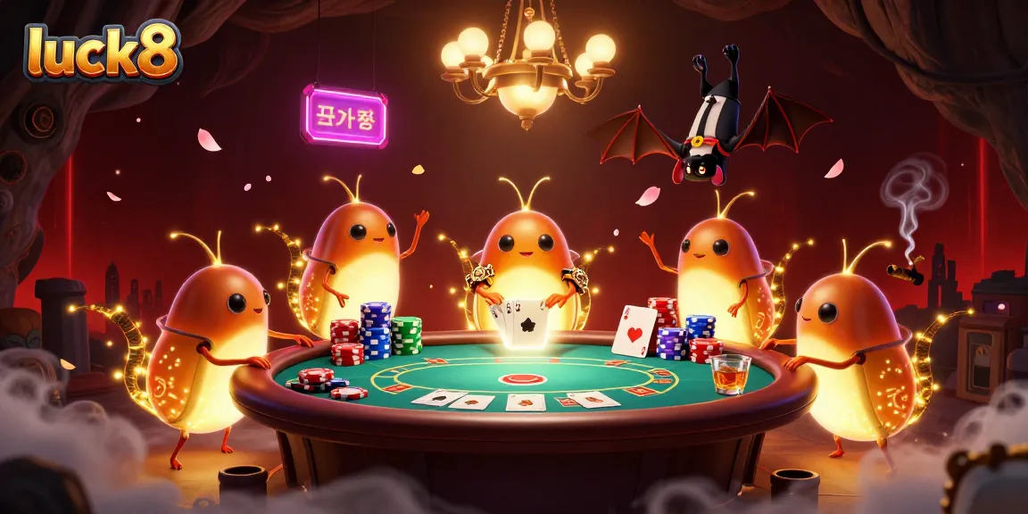 luck8 engaging in thrilling poker action with a glowworm team lighting up the casino