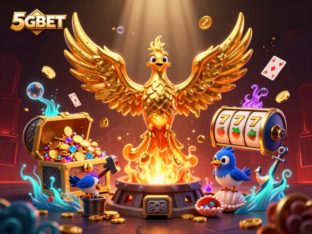 Experience the thrills of 5GBET with vibrant casino imagery and rich slot themes in action.
