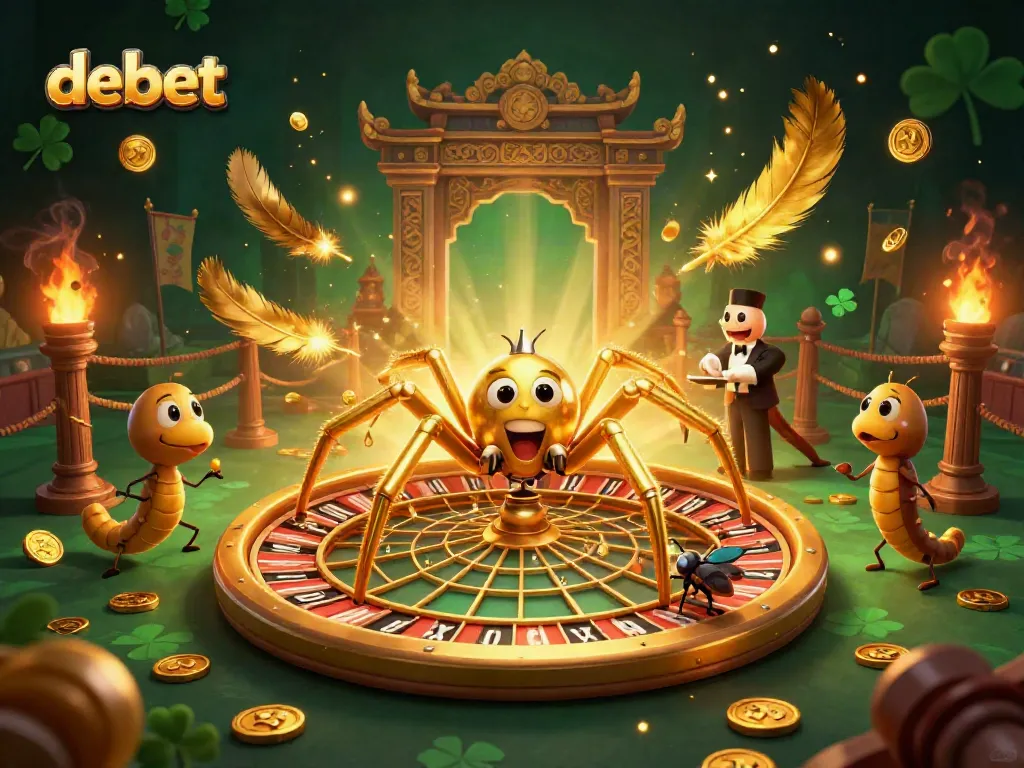 Bet confidently with debet in this vibrant 3D illustration of a roulette-themed gambling scene.