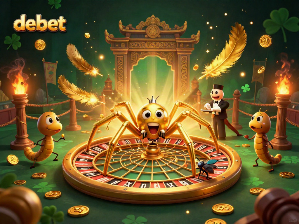 Bet confidently with debet in this vibrant 3D illustration of a roulette-themed gambling scene.