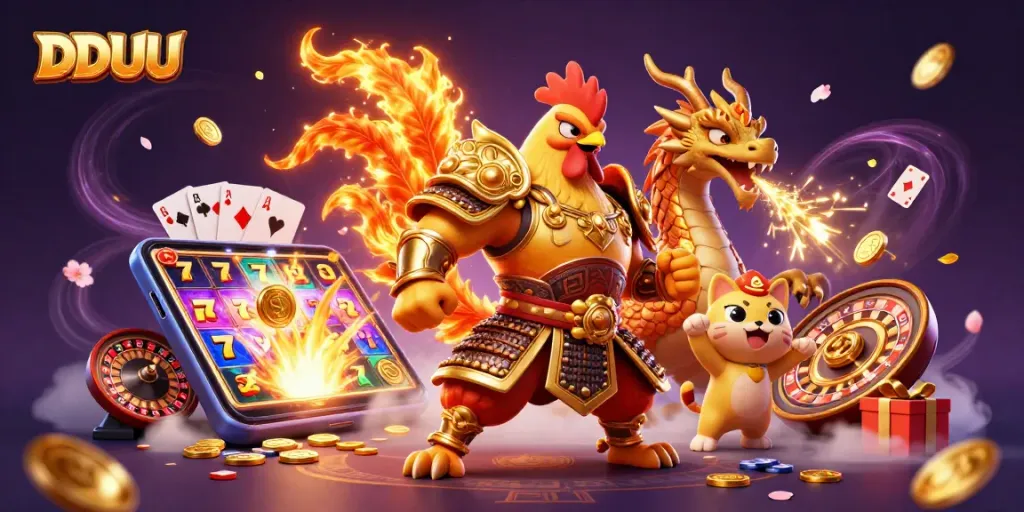 Experience exhilarating DDUU gameplay with vibrant characters and dynamic casino elements.