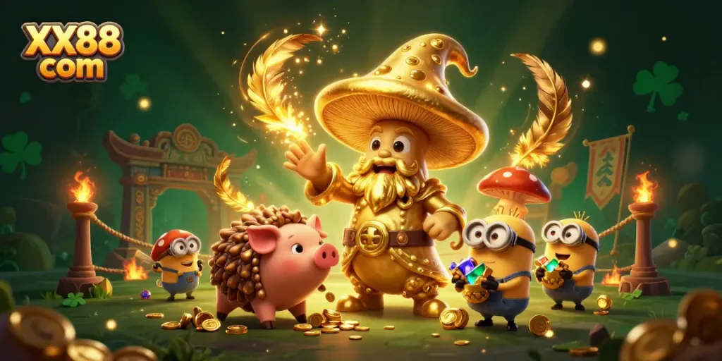 Engage with thrilling gameplay at XX88 com featuring dynamic golden characters and mining treasures.