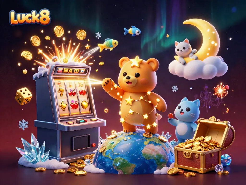 Players enjoy exciting casino games at Luck8 with vibrant characters and dynamic action.