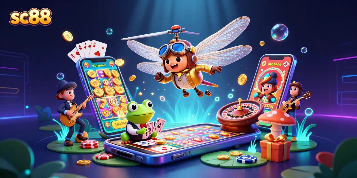 Experience thrilling gameplay with sc88 as the vibrant illustration showcases dynamic casino action and exciting elements.