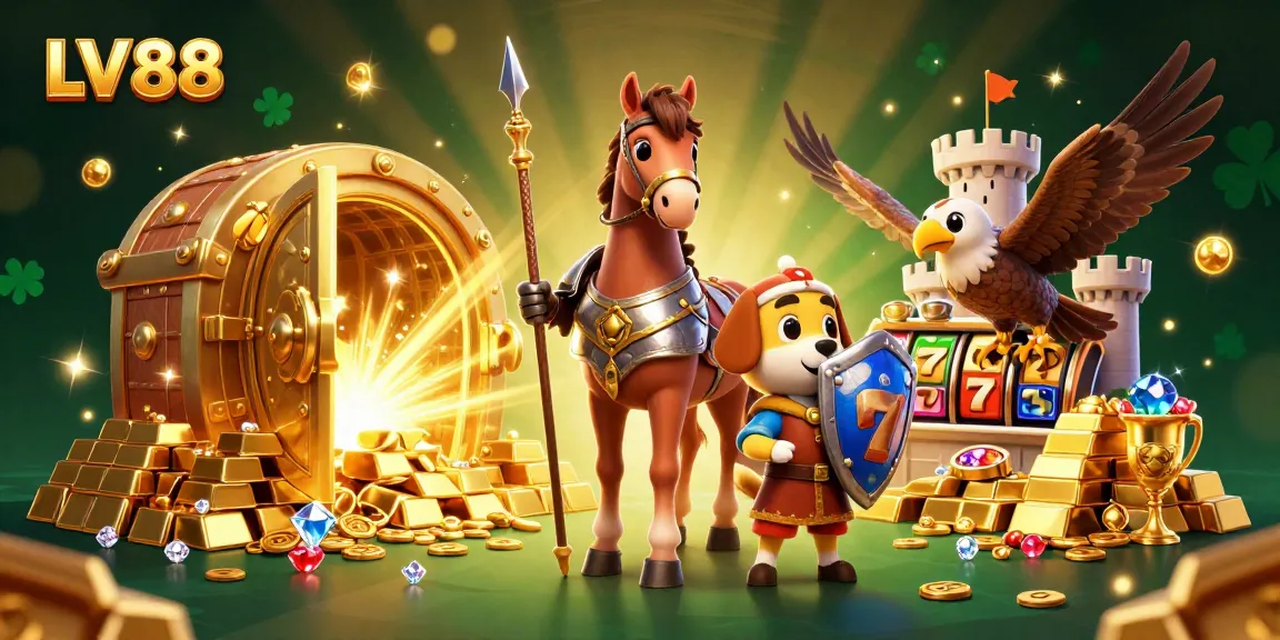 Experience LV88's thrilling gaming atmosphere with vibrant characters and dynamic casino elements.