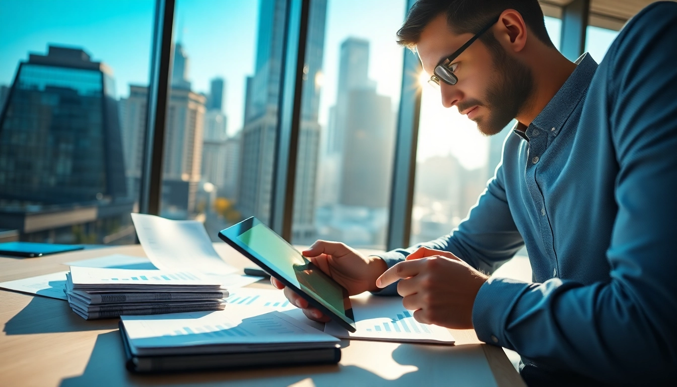 Analyzing actualité DeFi trends in a modern office environment with financial graphs.