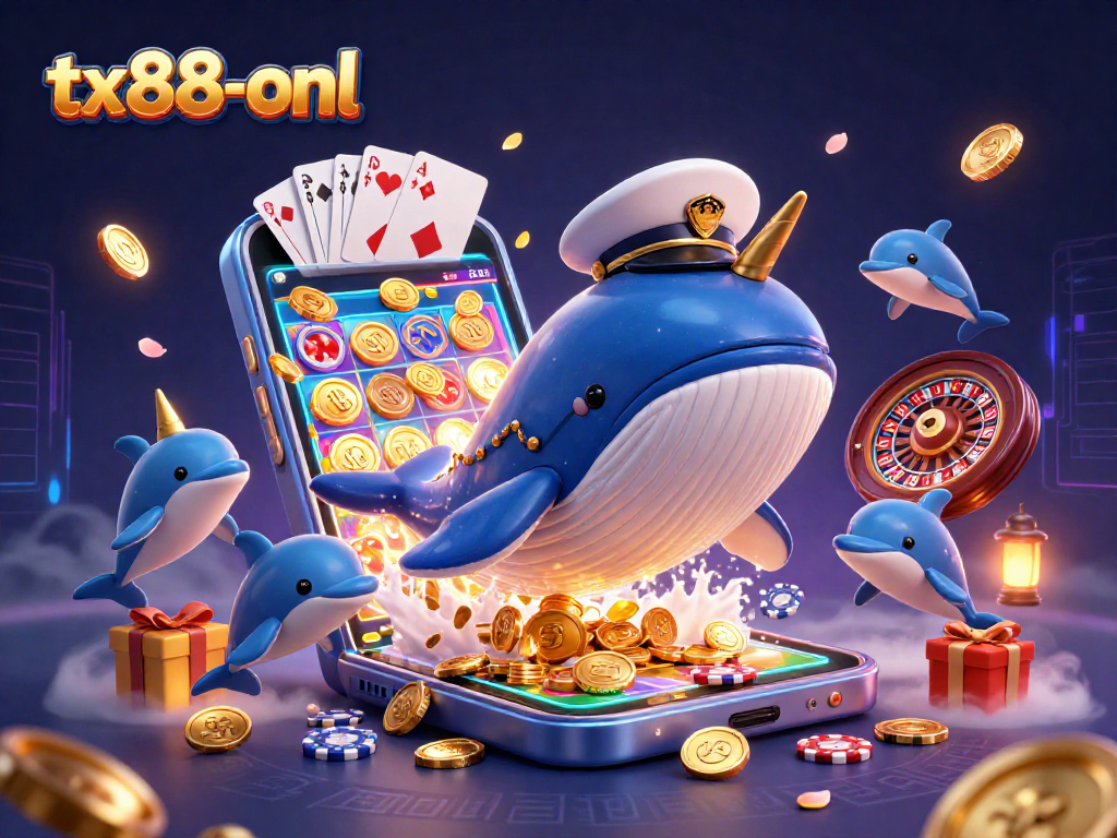 Experience tx88-onl's exciting wins with a vibrant scene filled with playful casino elements.