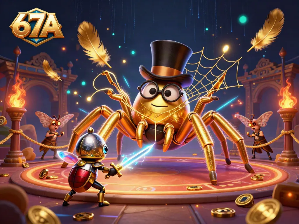 Experience the thrilling 67A adventure with a brave knight against the backdrop of vibrant casino elements.