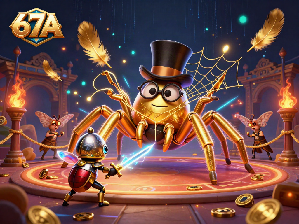 Experience the thrilling 67A adventure with a brave knight against the backdrop of vibrant casino elements.