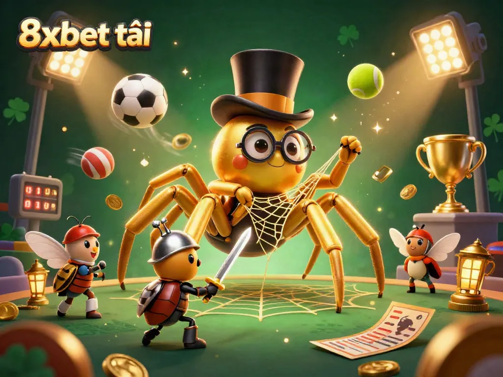 Engage in thrilling gameplay with 8xbet tải as a giant golden tarantula weaves a web of excitement.