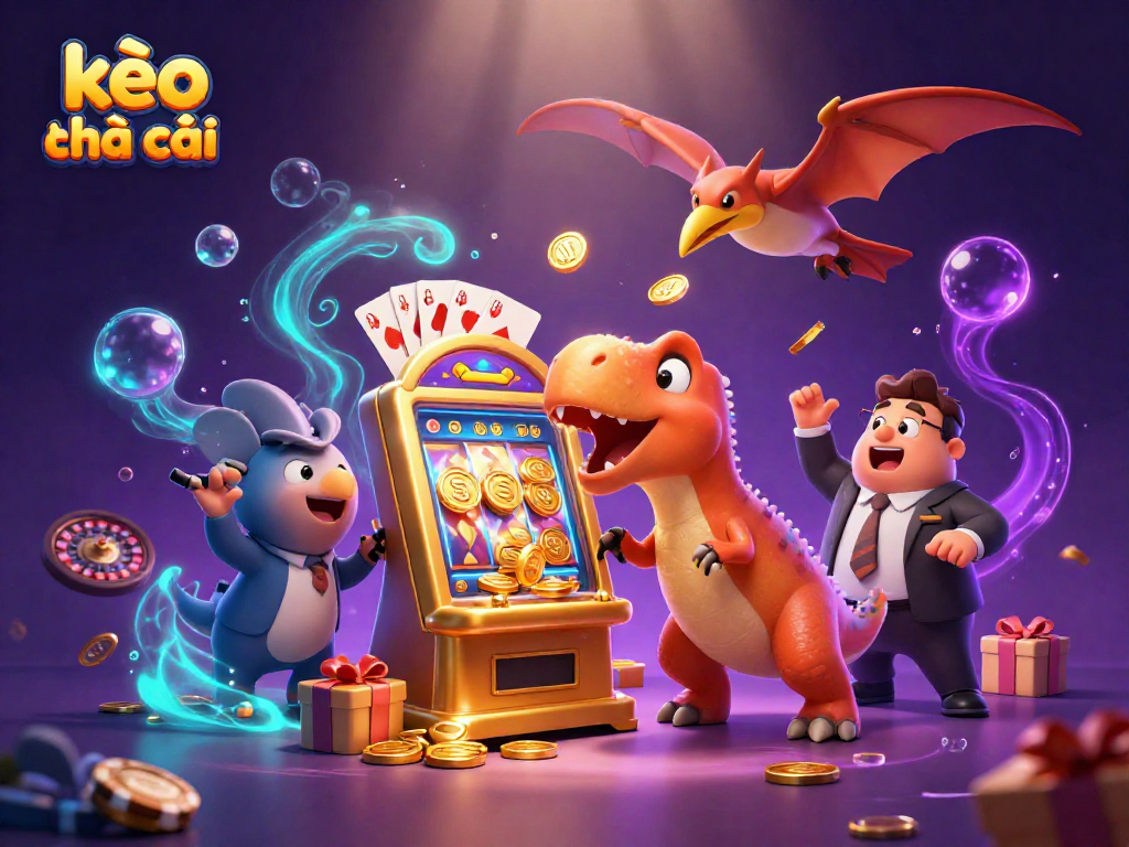 kèo nhà cái comes alive with a pachycephalosaurus hitting a jackpot, igniting a casino frenzy.