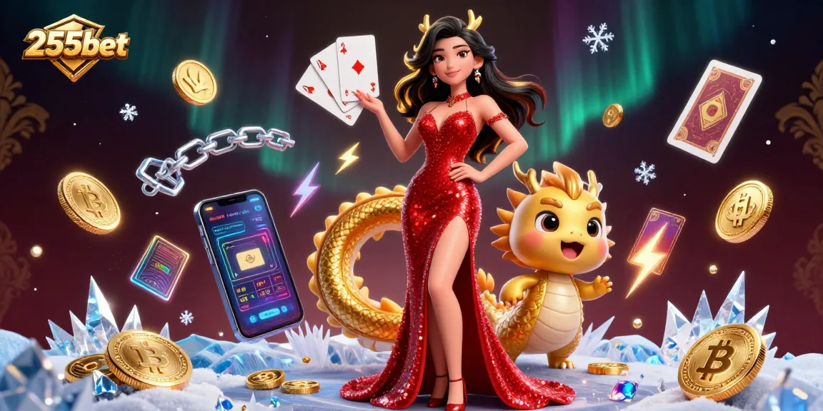 Experimente jogos dinâmicos com 255bet, apresentando designs vibrantes e elementos cripto em uma cena de cassino envolvente.