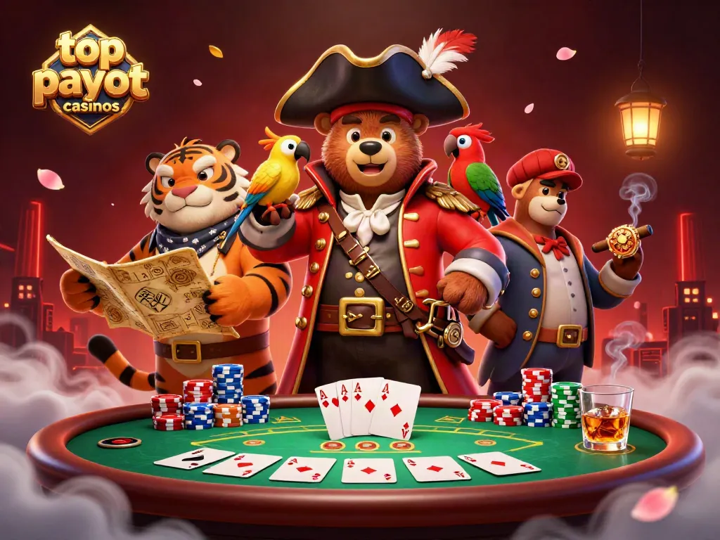 Experience top payout casinos through this vibrant illustration showcasing exciting gameplay elements and characters.