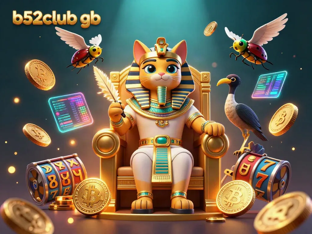 Experience exhilarating gameplay at b52club gb with vibrant slots, pharaoh cat, and crypto elements.