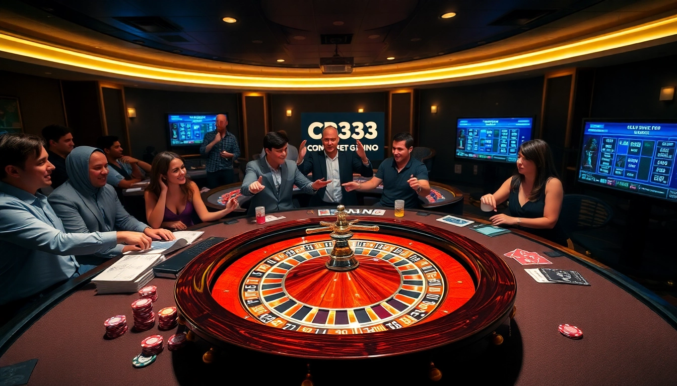 Viva uma experiência de jogo emocionante na C333 com uma mesa de roleta vibrante e jogadores vencedores.