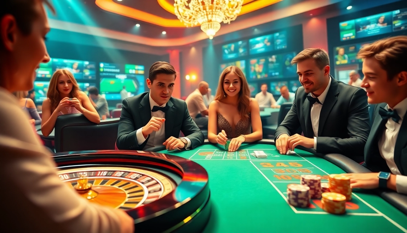 Players enjoying thrilling games at XXGG casino with vibrant colors and rich atmosphere