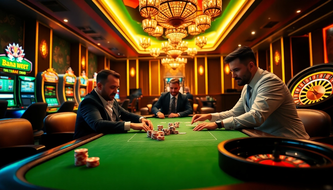 Experience excitement at thabet.com with a luxurious poker table scene, capturing high-stakes gameplay amid vibrant casino ambiance.