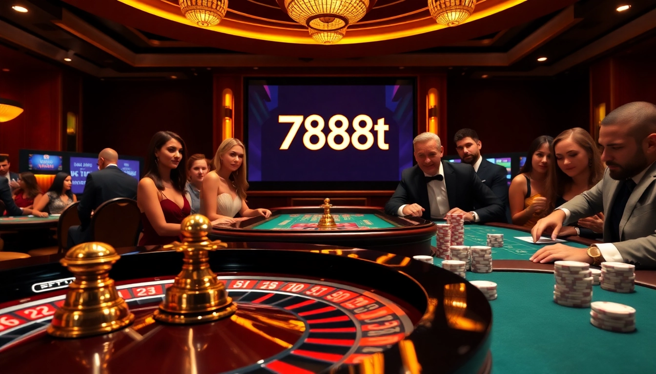 Experience the thrill of 788t with vibrant casino gameplay featuring poker chips and roulette.