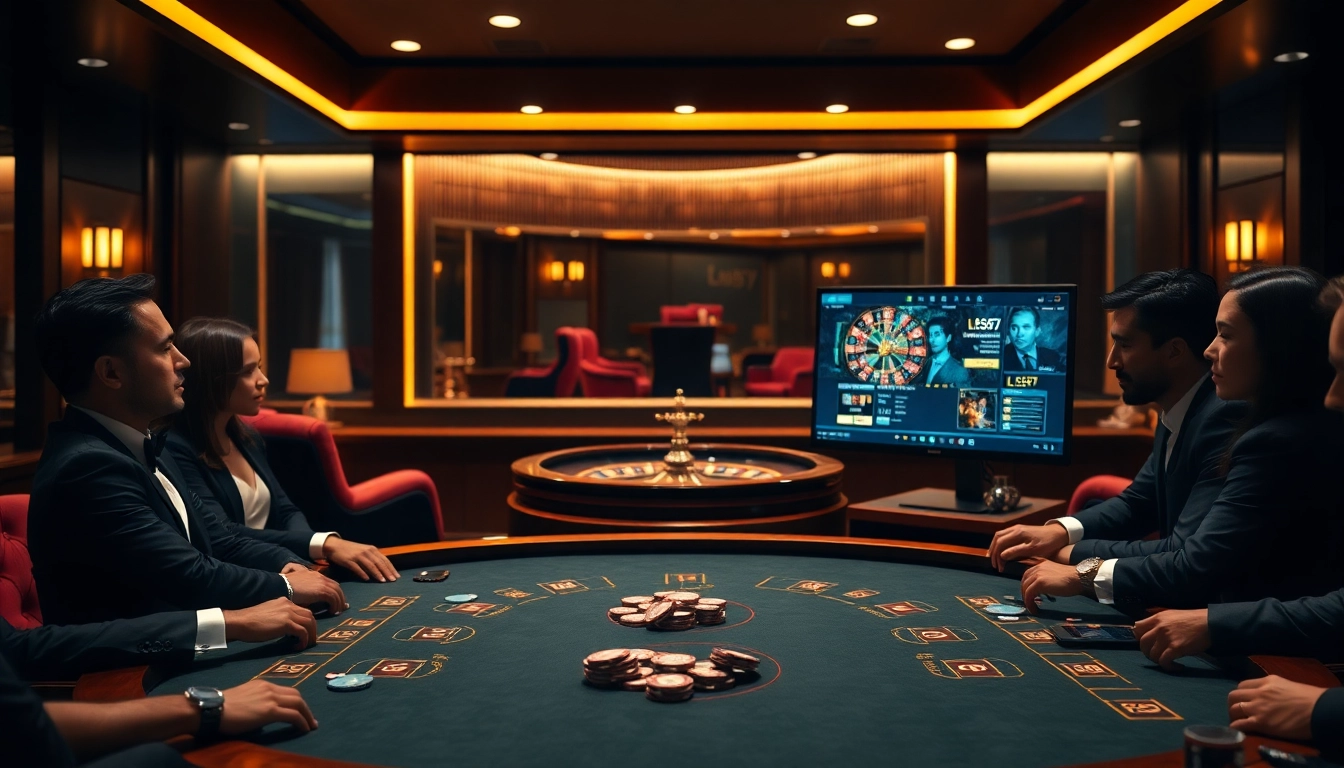 Winning strategies at L567 on a luxurious poker table with vibrant lighting and immersive gameplay.