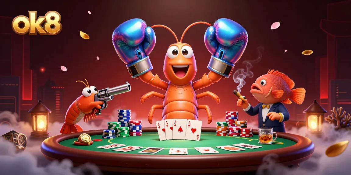 Experience high-stakes at ok8 with vibrant poker action featuring charming marine characters.