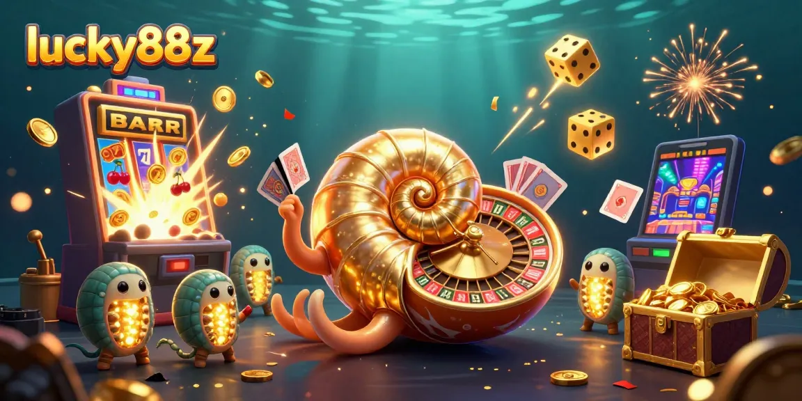 Experience the excitement of lucky88z with a vibrant 3D illustration showcasing dynamic casino elements.