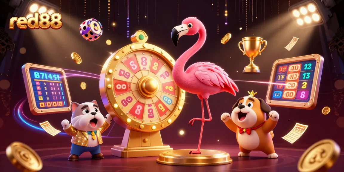 Engage with red88 through a thrilling jackpot scene featuring dynamic characters and elements.