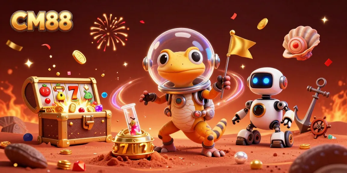 Experience the excitement of CM88 with a vibrant alien-themed slot game scene.